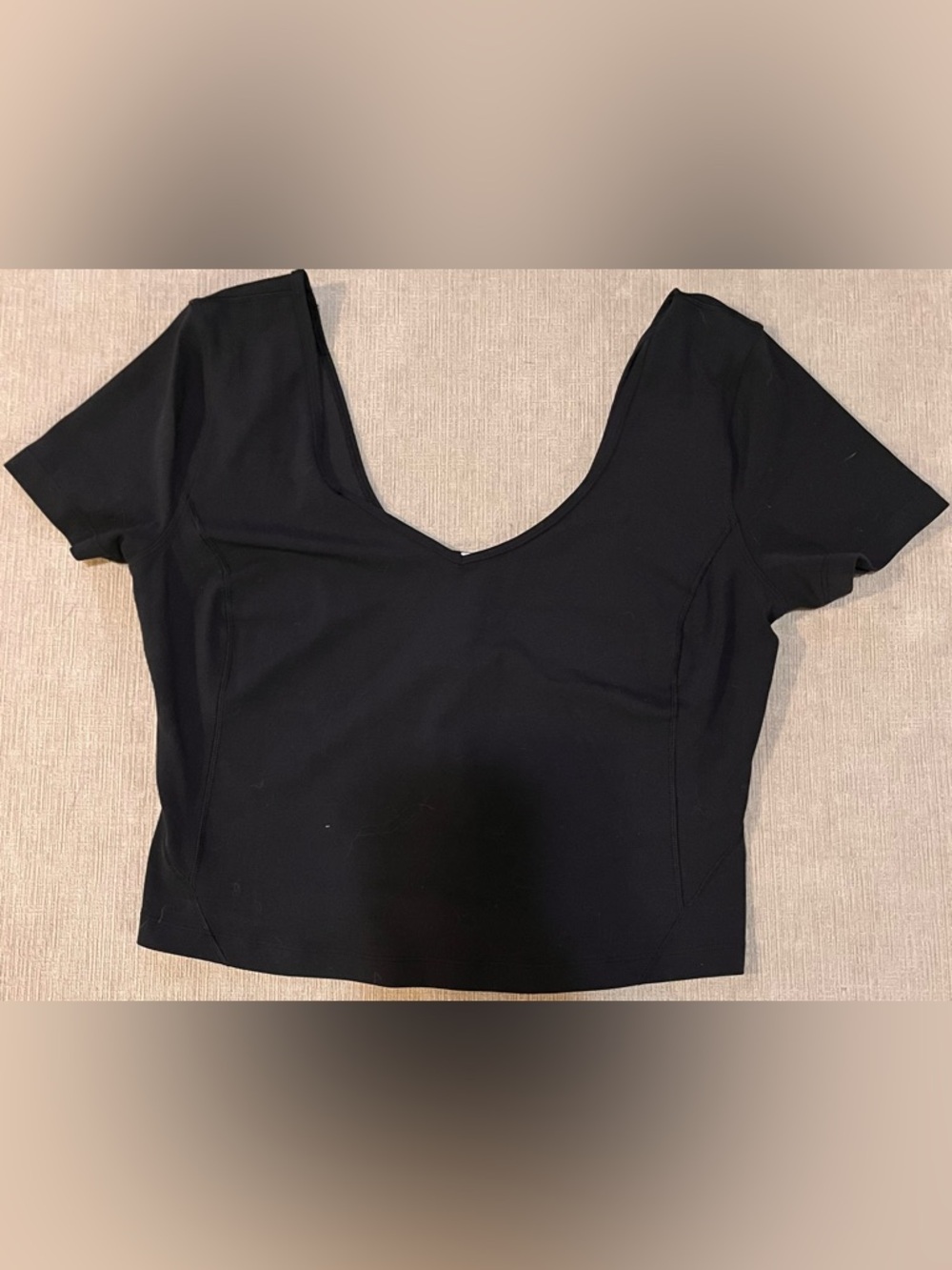 lululemon athletica Black Scoop Neck Crop Top